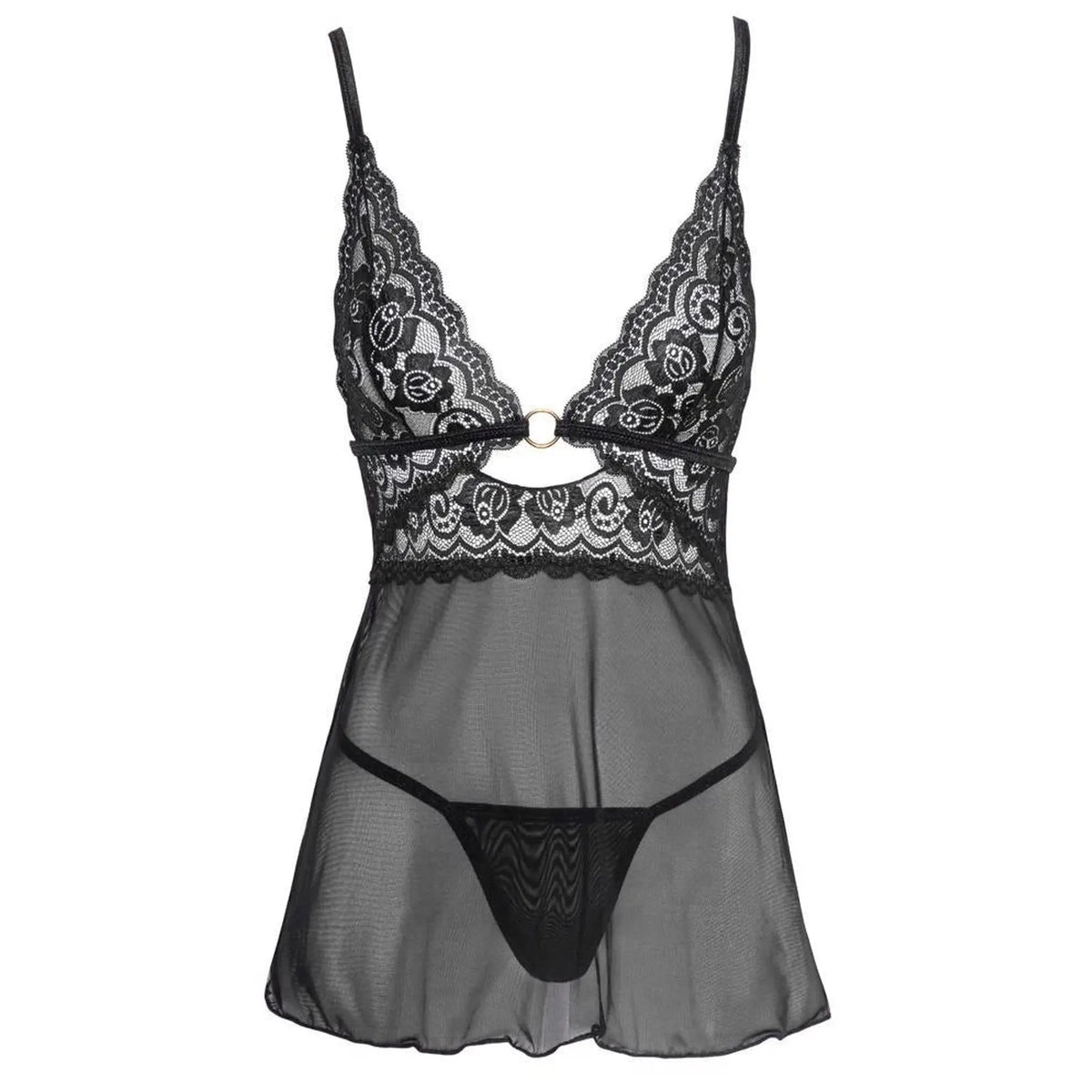 Dessous-Set – aus Spitze, Mini, schwarz | Cottelli LINGERIE