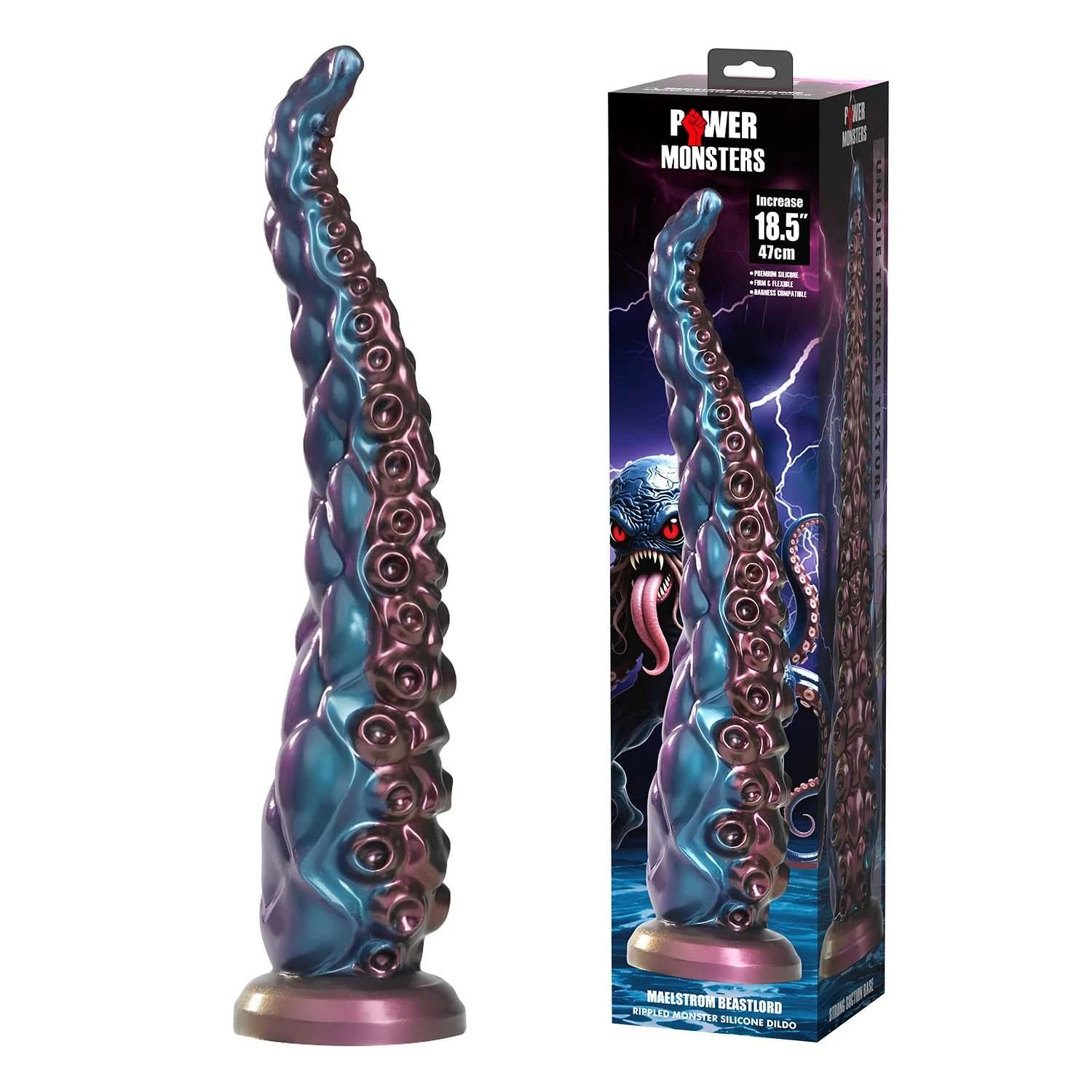 Power Monsters Maelstrom Beastlord – Godemichet en silicone texturé de 47 cm