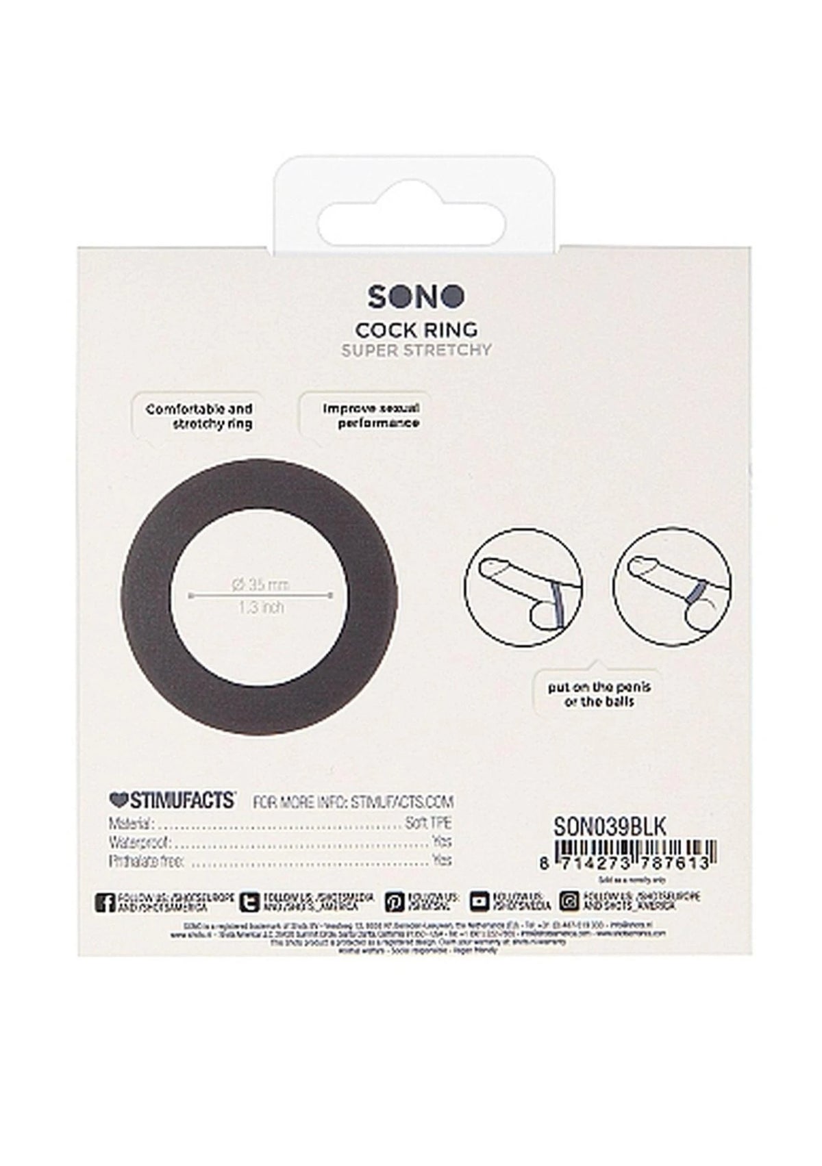 Anneau pénien No.39 – noir | Sono