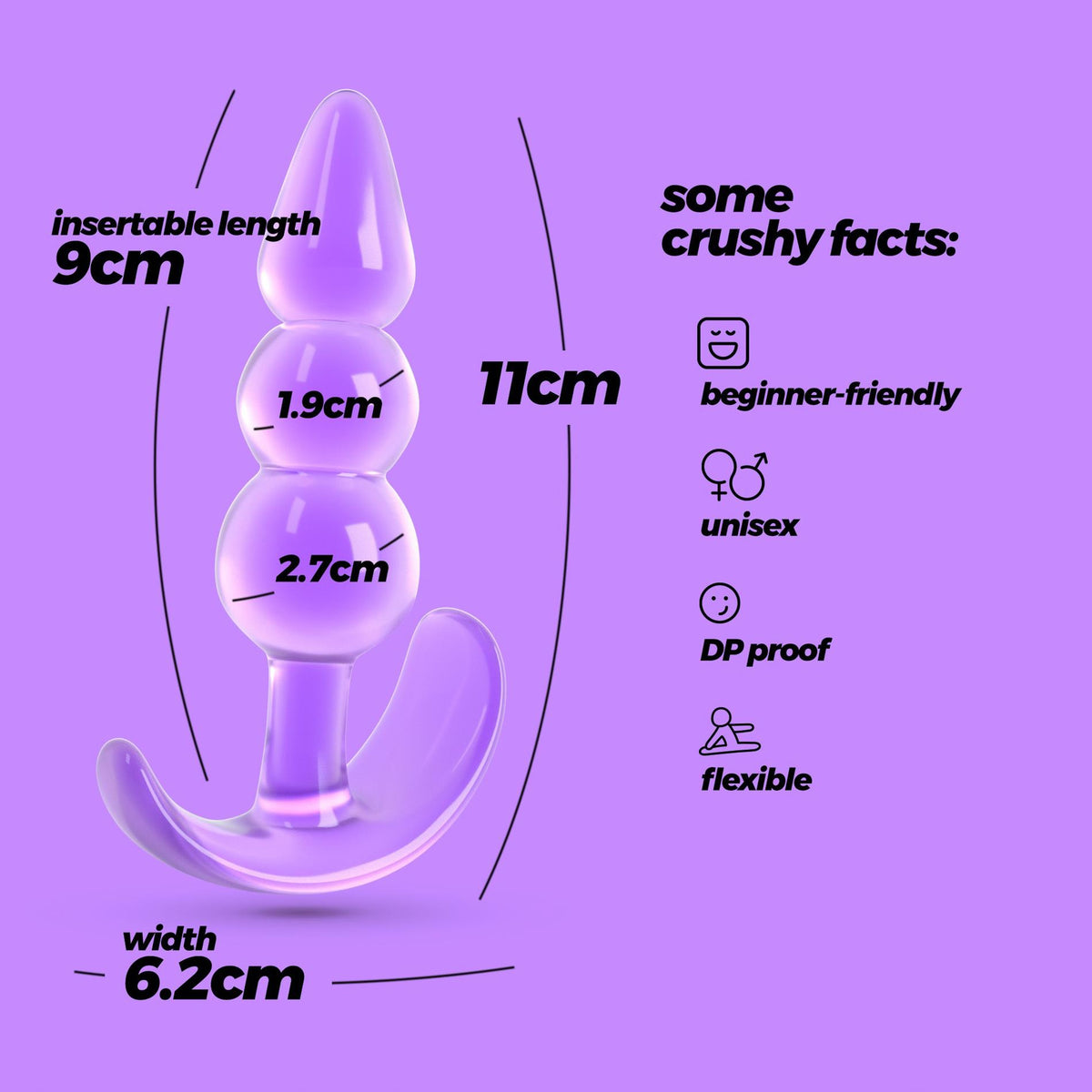 Plug anal Plunger 7 cm – violet | Crushious