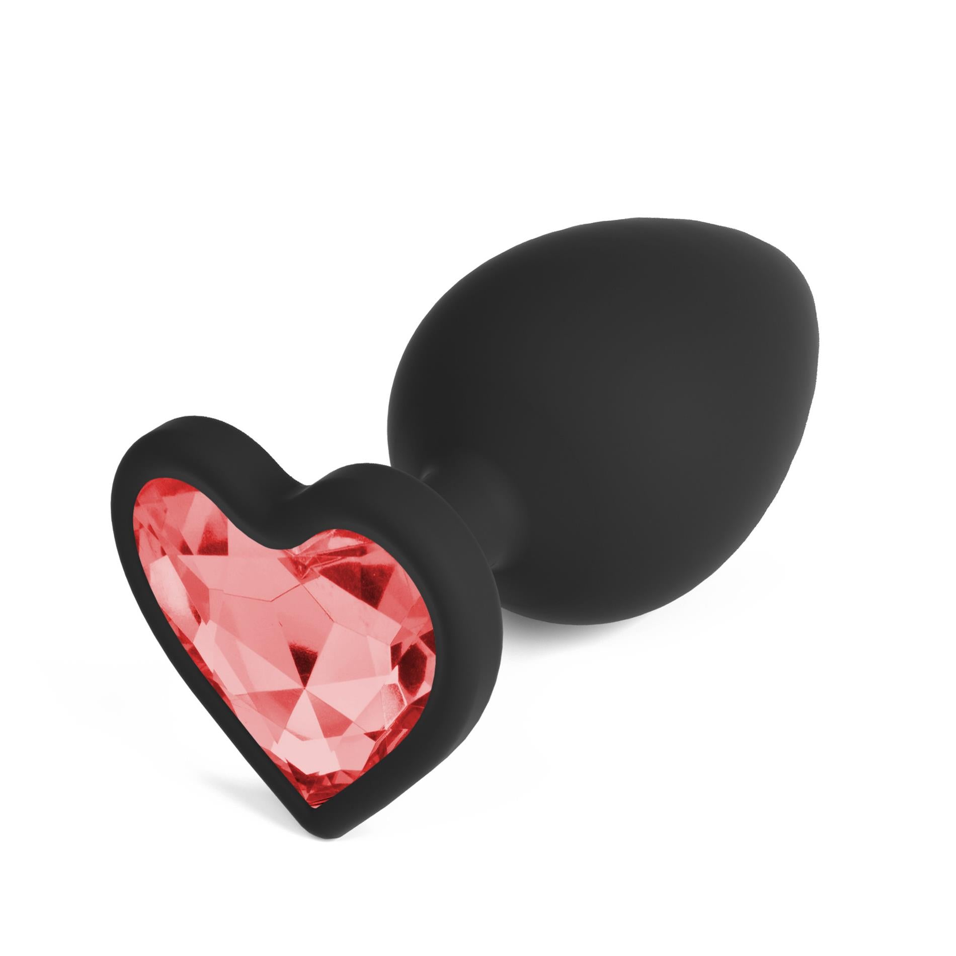 Cuore - Anal Plug with Four Interchangeable Jewels - Medium - Black