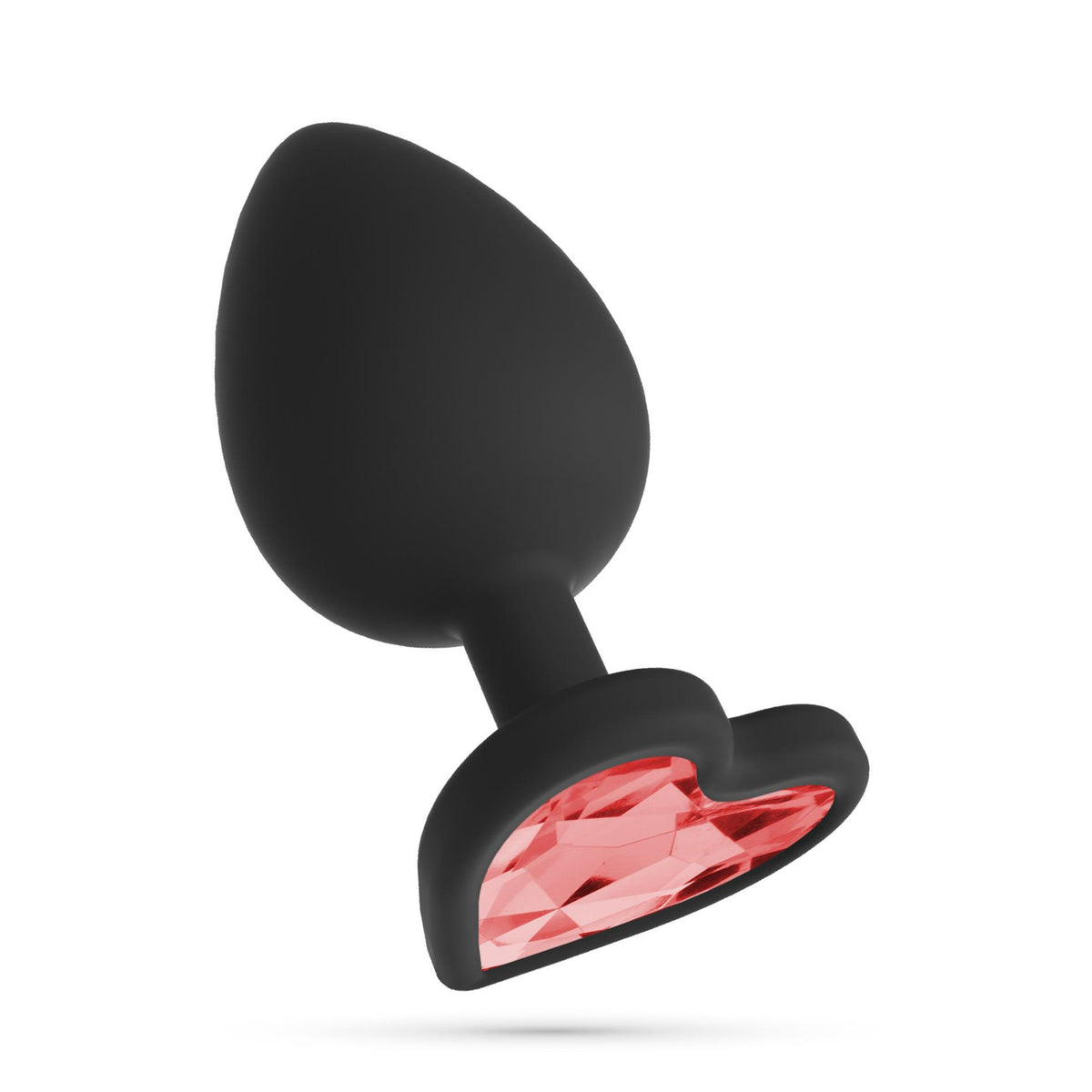 Butt plug Cuore Four Interchangeable 8 cm – jewelled, black | Crushious