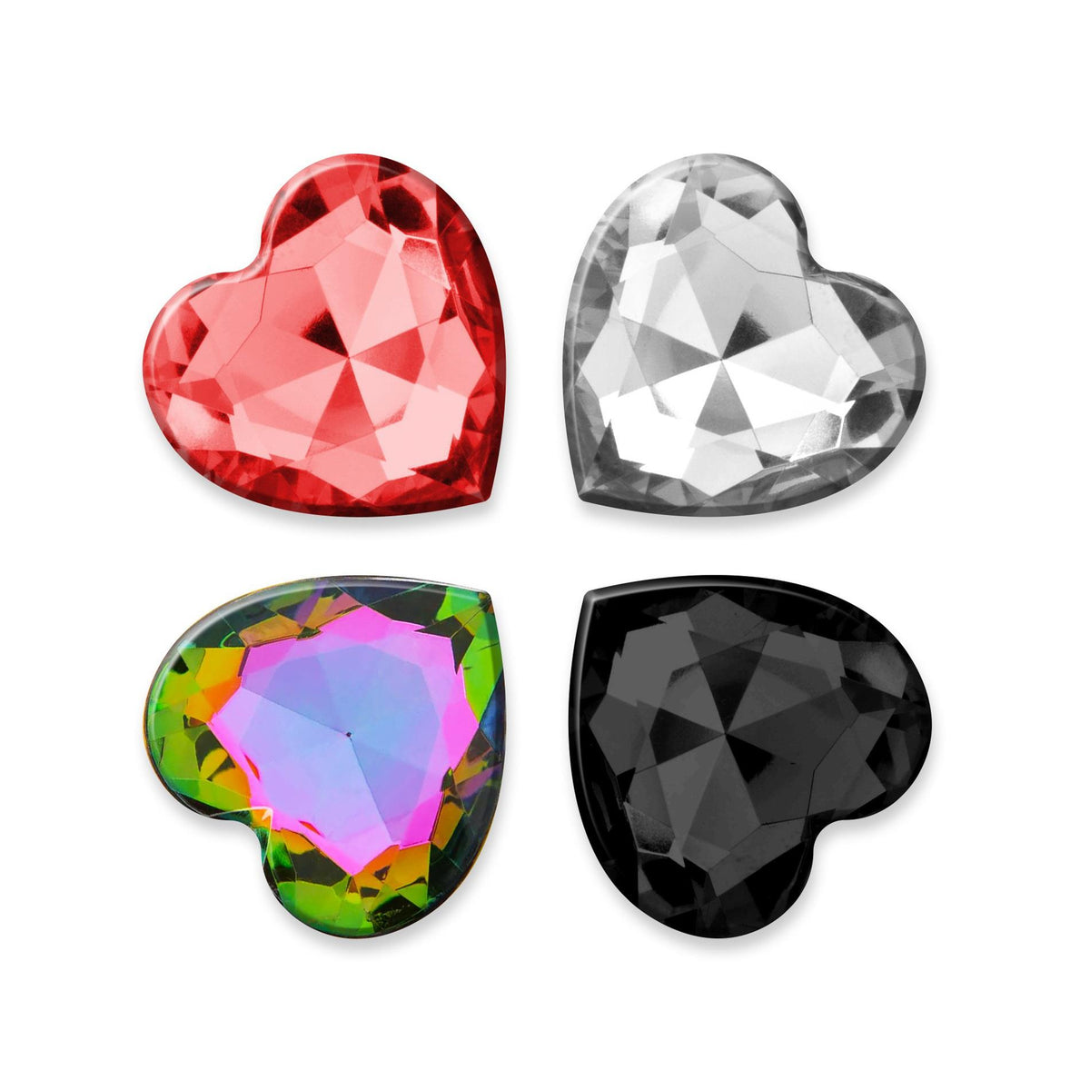 Butt plug Cuore Four Interchangeable 8 cm – jewelled, black | Crushious