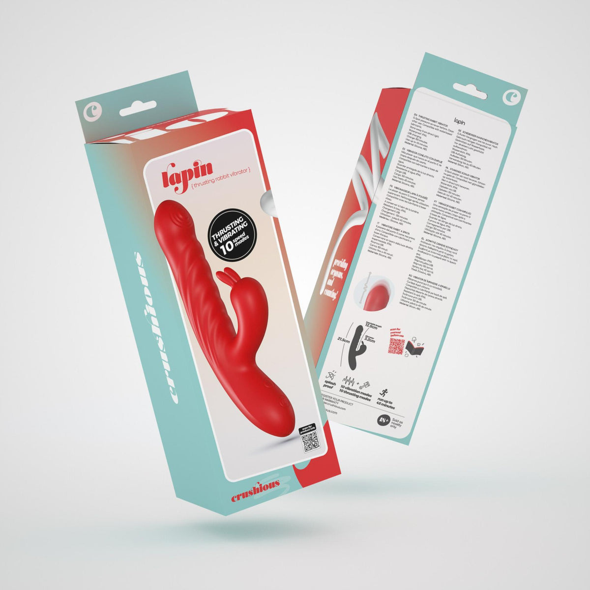 Vibratore rabbit Lapin 10 funzioni – a spinta, rosso | Crushious