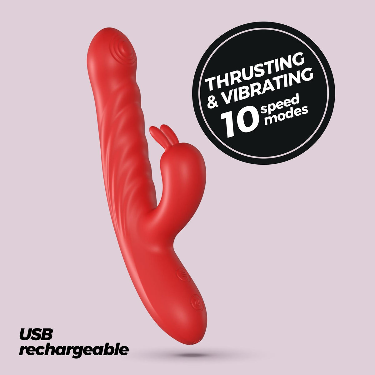 Vibratore rabbit Lapin 10 funzioni – a spinta, rosso | Crushious