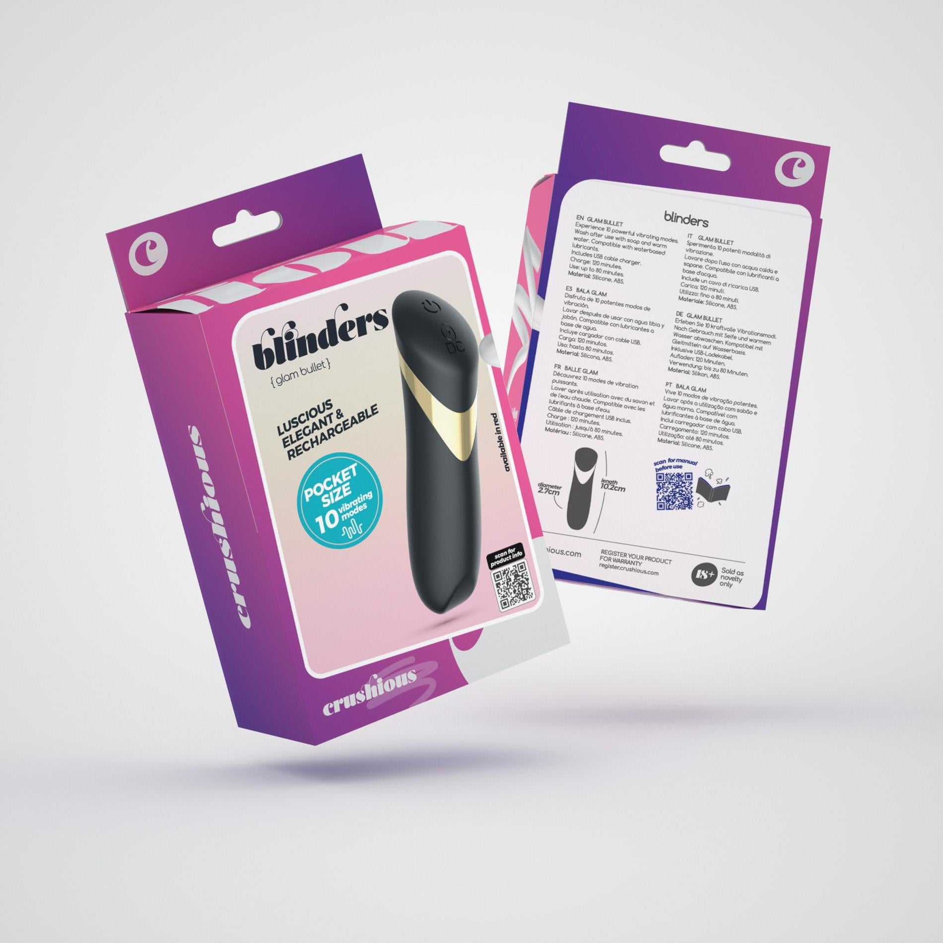 Blinders - Rechargeable Vibrating Bullet - Black