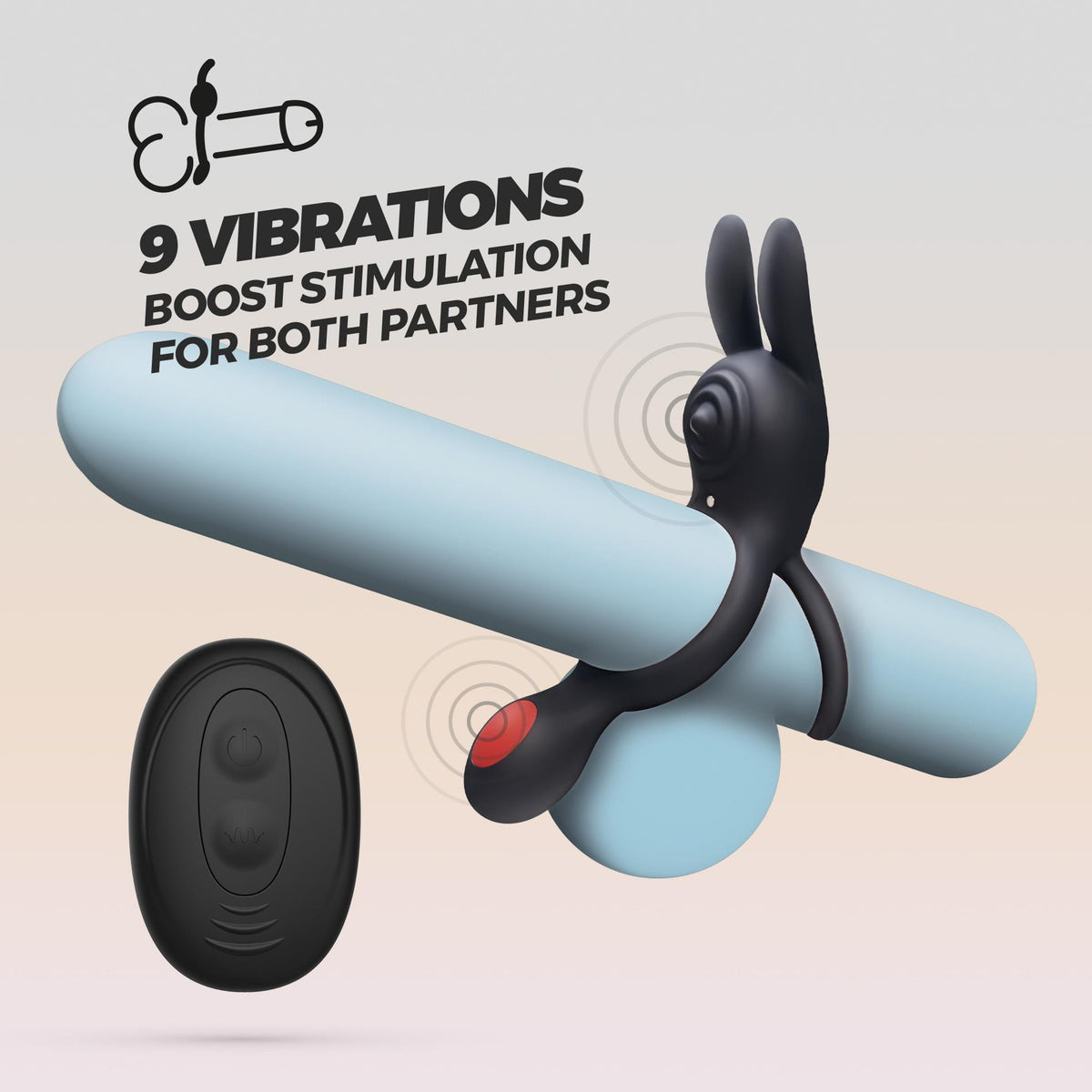 Cock ring Dingo – remote control, vibrating, black | Crushious