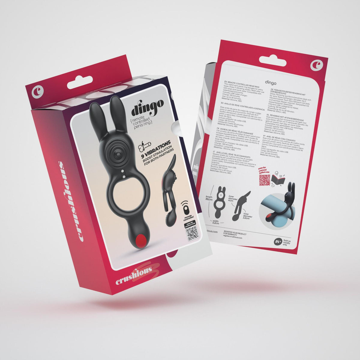 Cock ring Dingo – remote control, vibrating, black | Crushious