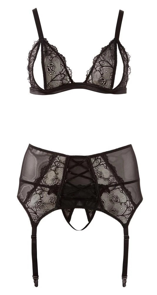 Ensemble soutien-gorge et porte-jarretelles XL