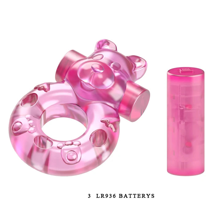 Anello fallico Bear – vibrante, rosa BI-010083 | Baile