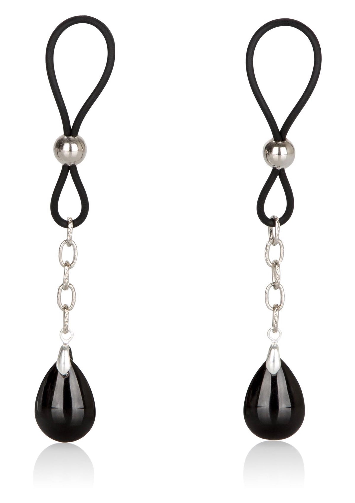 Pinze per capezzoli Nonpierce – con gioiello, nera | Calexotics