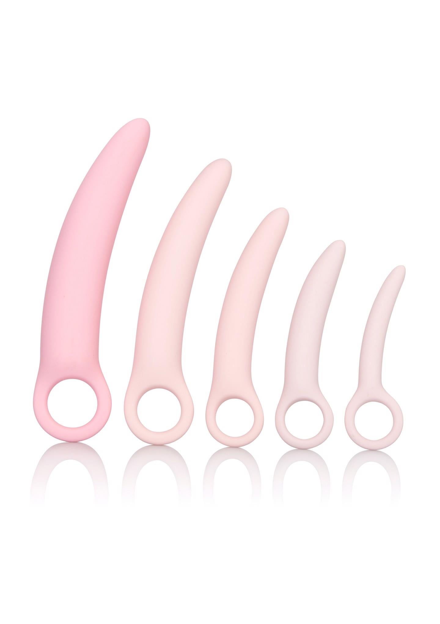 Kit de 5 dilatateurs en silicone rose