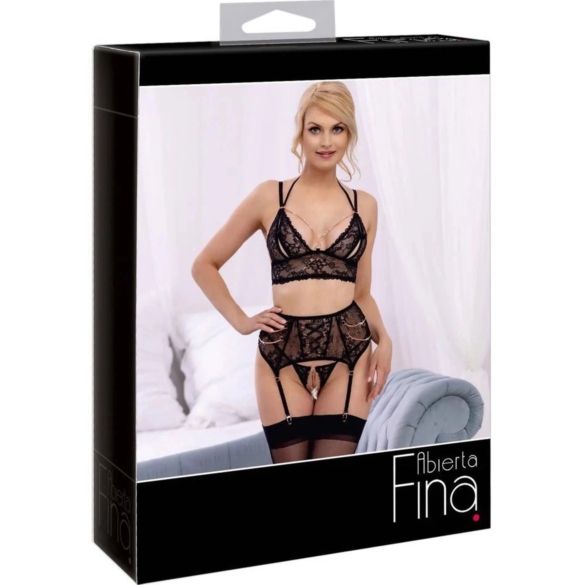 Ensemble soutien-gorge et porte-jarretelles XL