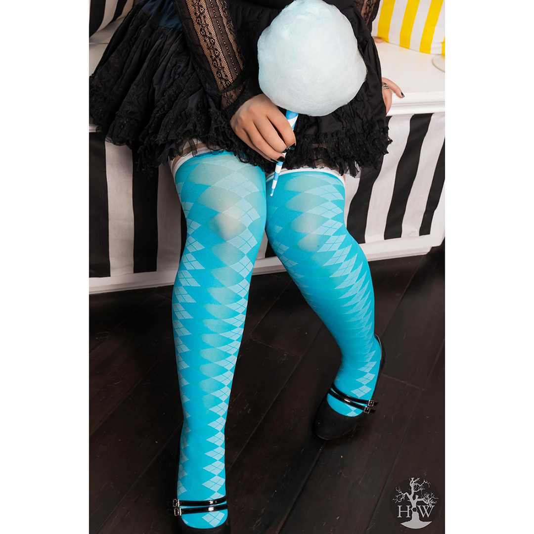 Meias – tamanhos grandes, azul 1344D-BLU | Kix'ies
