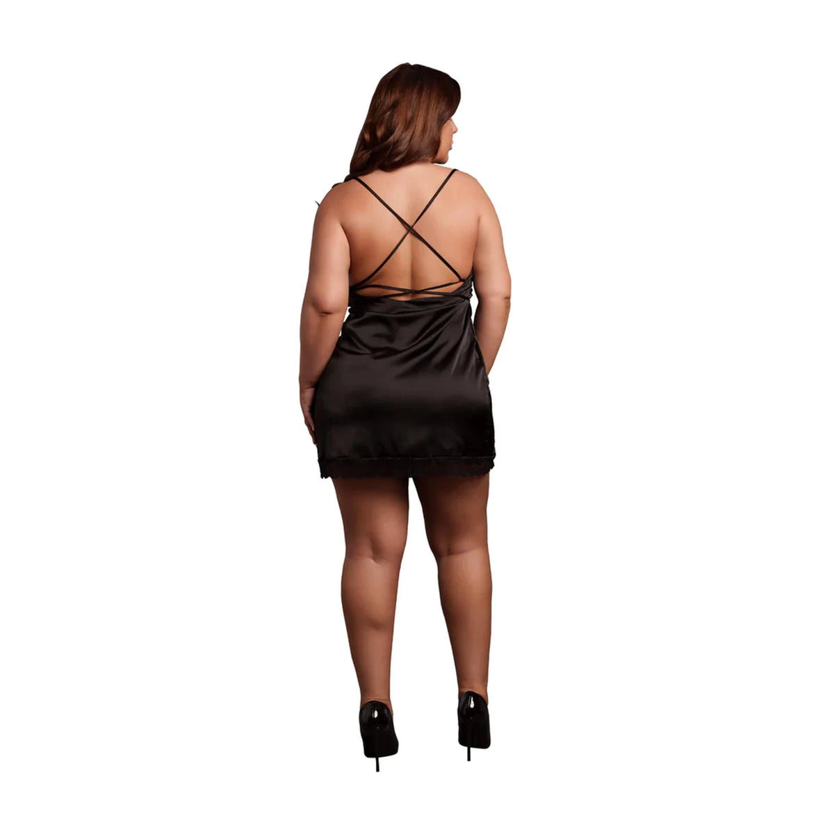 Vestido Silk Criss Cross Details and – tallas grandes, negro | Le Désir