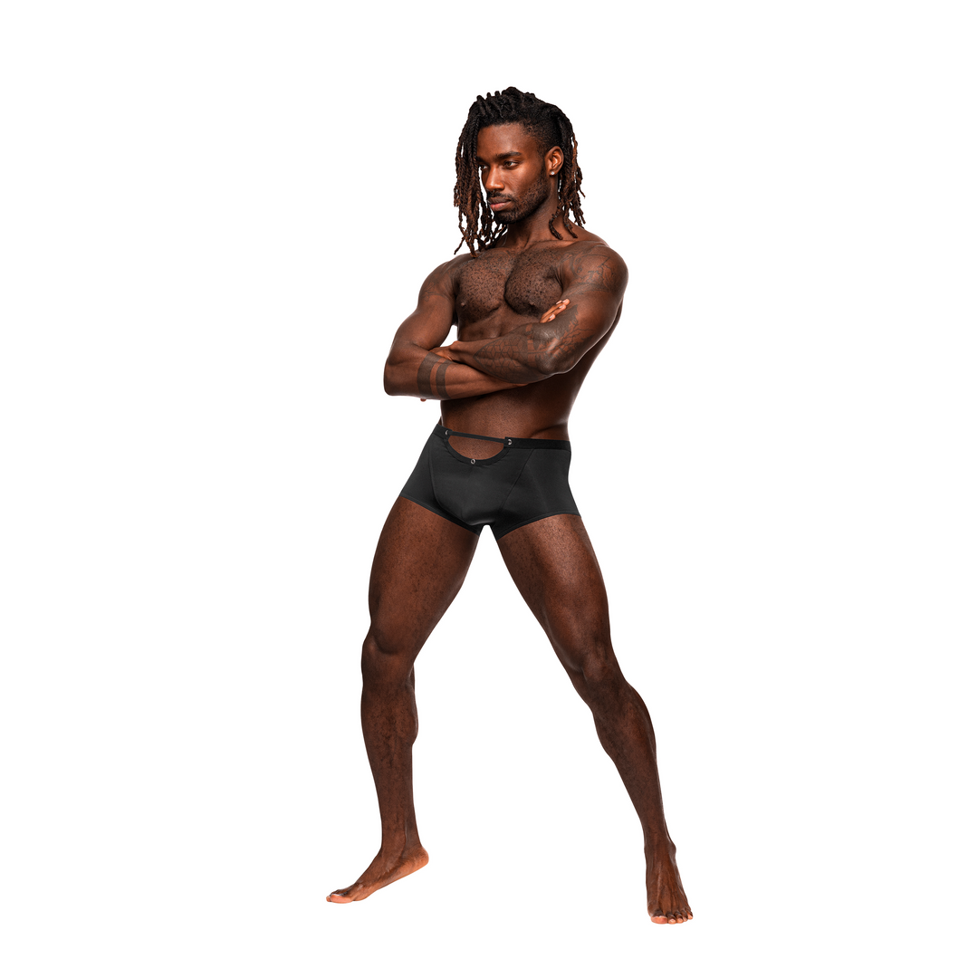 Men's underwear – mini, with cut-outs, black 141276BKMD | Male Power