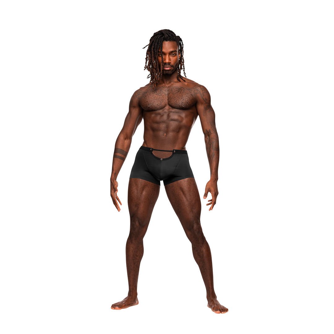 Men's underwear – mini, with cut-outs, black 141276BKSL | Male Power