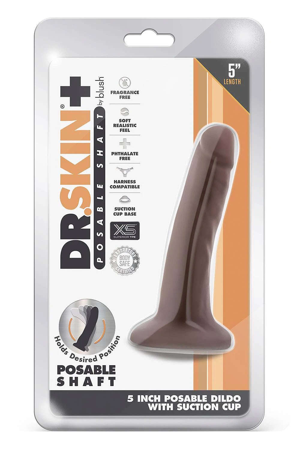 Gode DR Posable 14 cm – avec ventouse, marron | Blush
