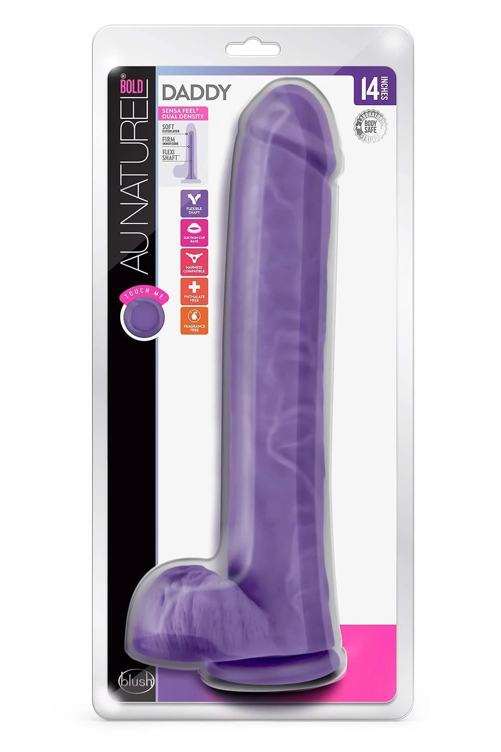 AU NATUREL BOLD DADDY 14" DILDO VIOLET