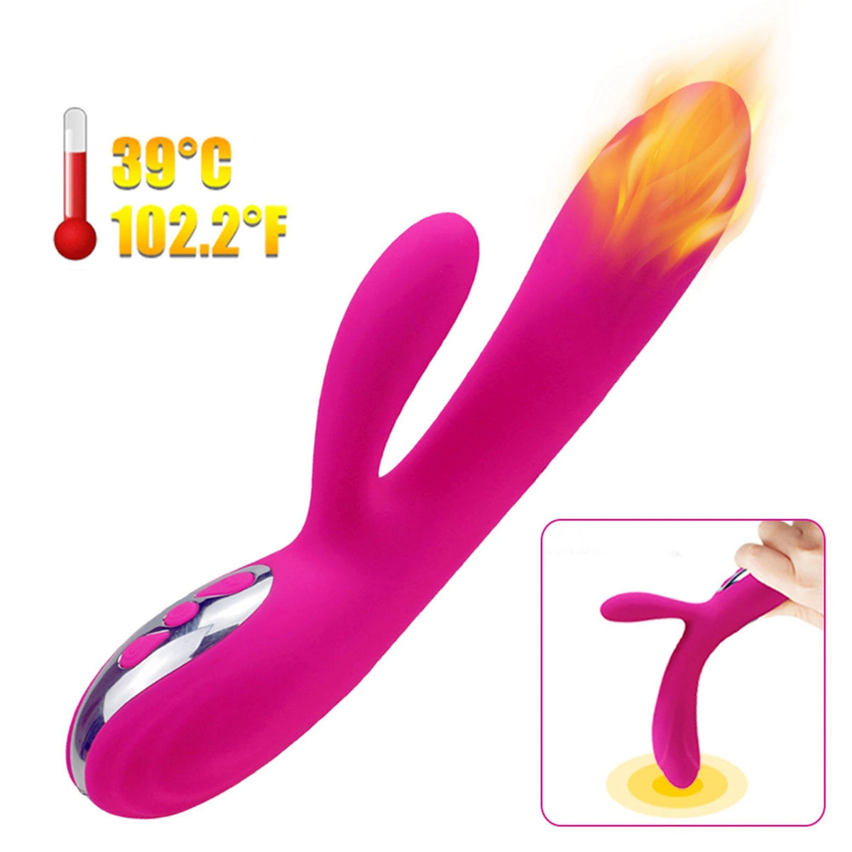 Vibratore rabbit Joker Stick 10 funzioni – ricaricabile, riscaldante, fucsia | Favorites