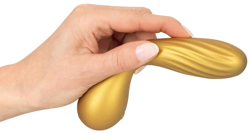 Mini vibrator 16 cm – rechargeable, gold | Sweet Smile