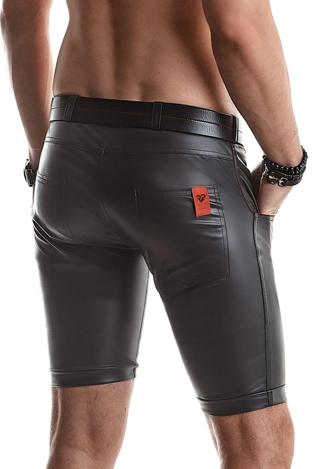 Boxer homme – wetlook, mini, noir | Regnes Fetish Planet