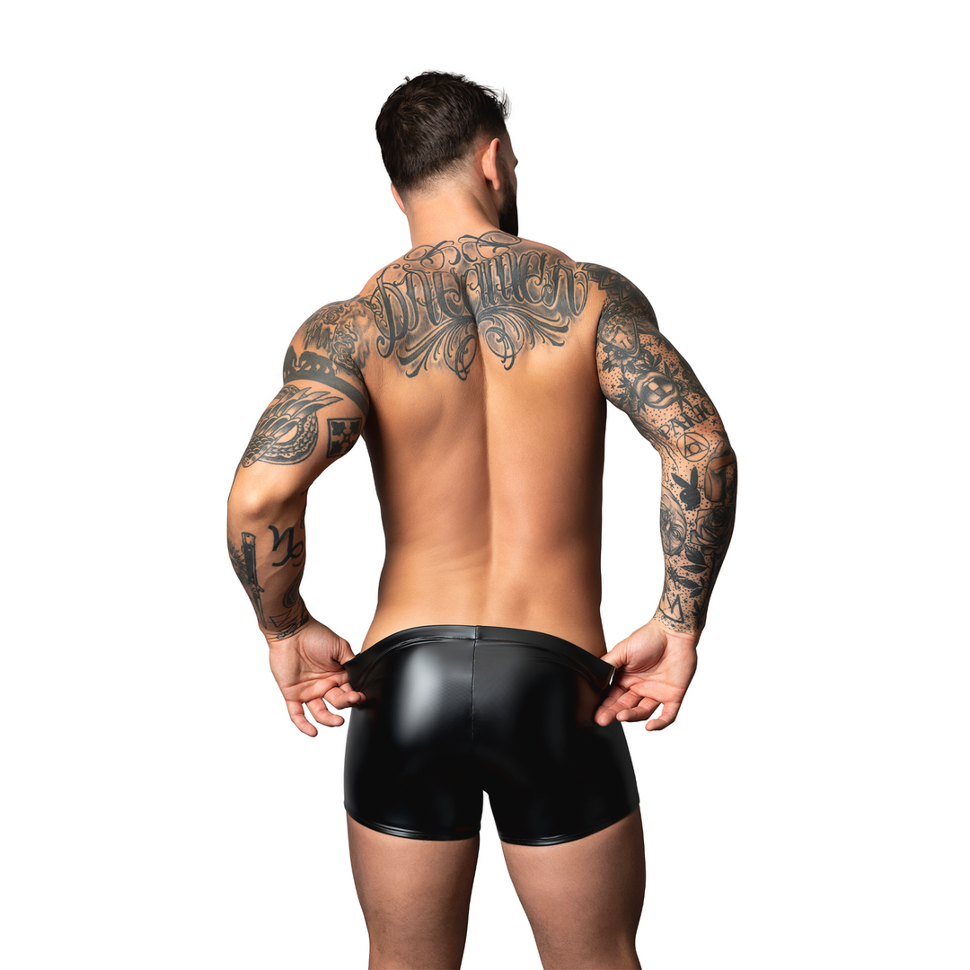 Short à Poche Aspect Mouillé - S - Noir
