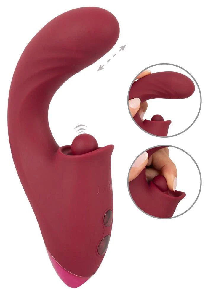 Vibratore rabbit 3 funzioni – ricaricabile, a spinta, rosso | JAVIDA
