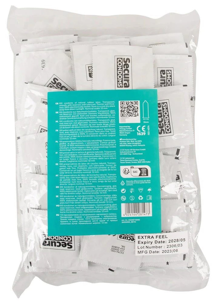 Sachet de 100 pièces Secura Extra Feel