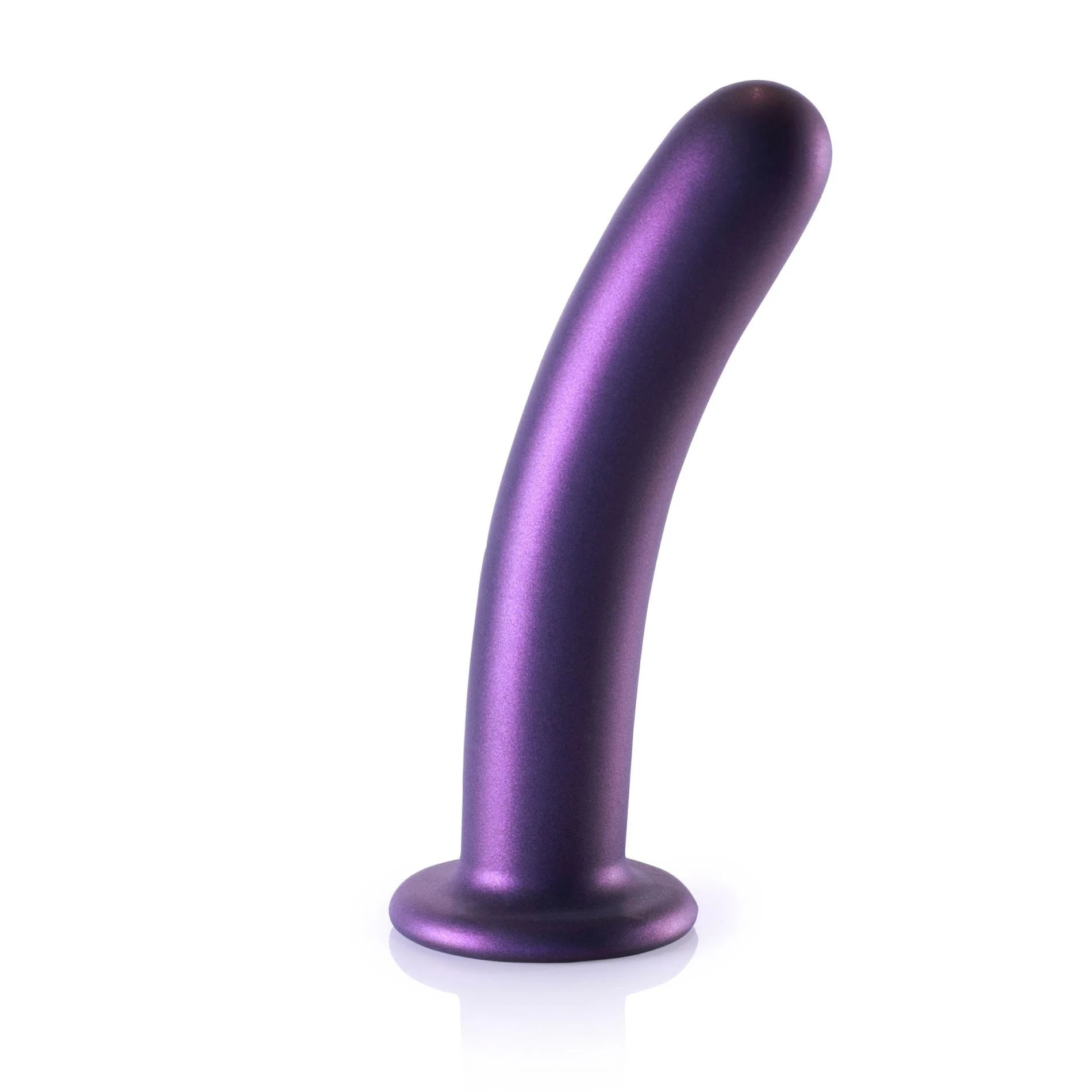 Smooth Silicone G-Spot Dildo - 7'' / 17 cm - Metallic Purple