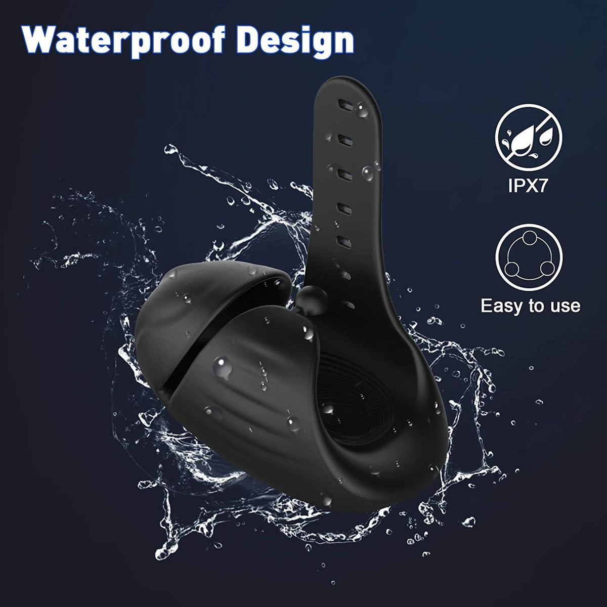 Masturbador wearable 8 funciones – recargable, vibrador, negro | Favorites