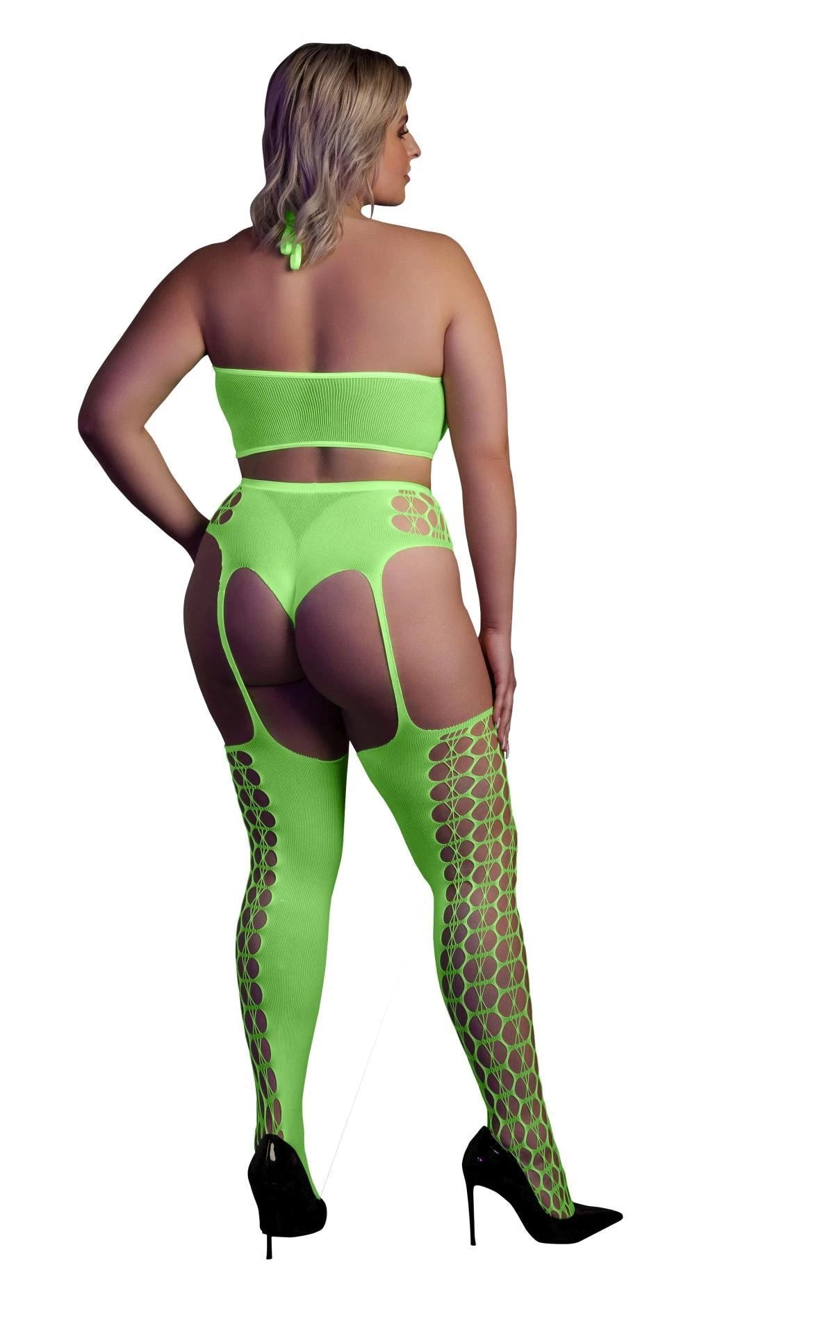 Meias Crop – tamanhos grandes, verde | Ouch!
