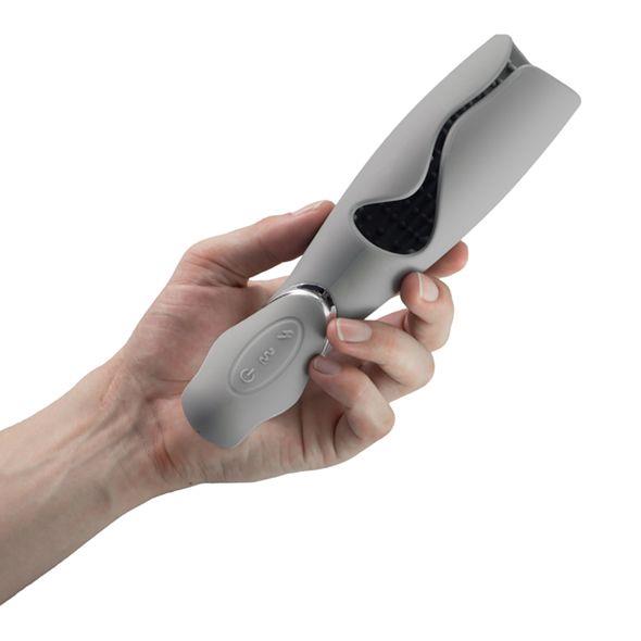 Masturbatore Vulcan 10 velocità – ricaricabile, vibrante, grigio | LoversPremium