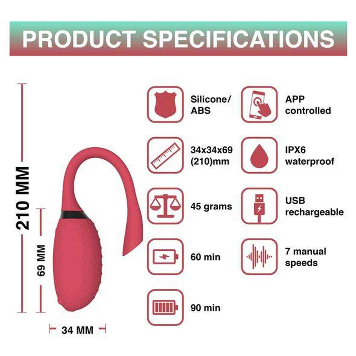 Vibrador especial Fugu Smart Wearable – controlado por app, recarregável, fúcsia | Magic Motion