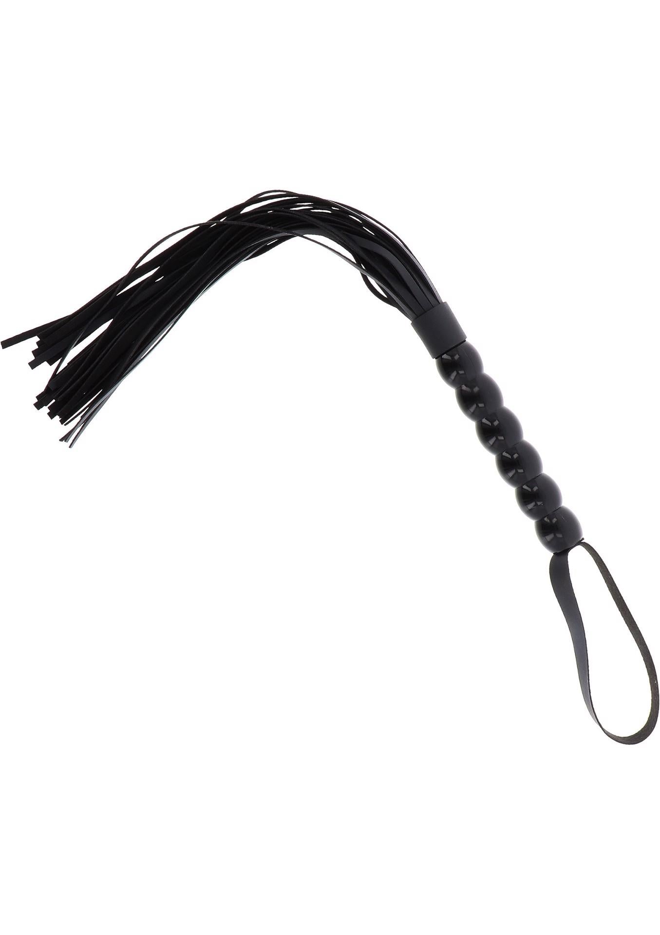 Long fouet Flogger en perles noir