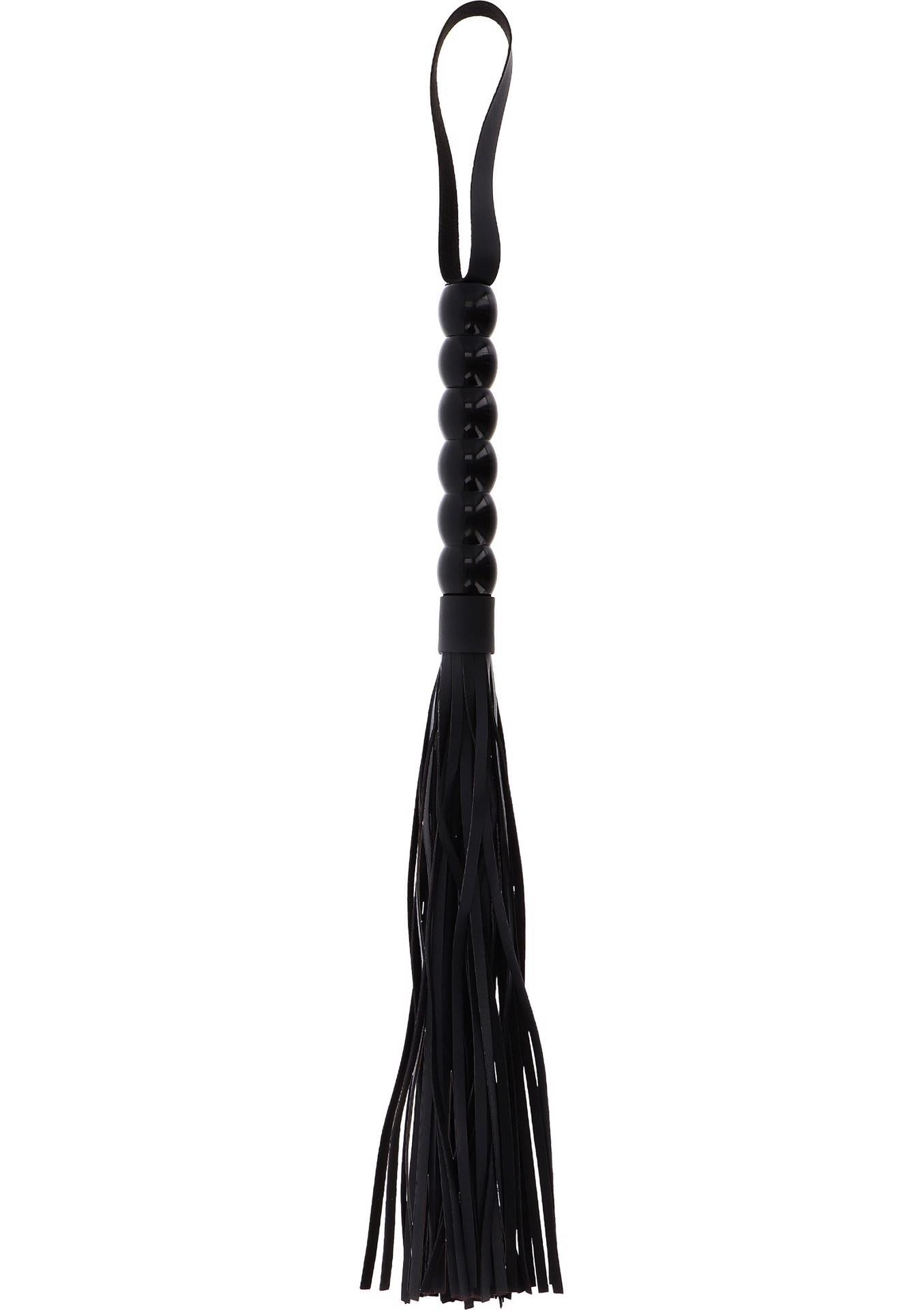 Long fouet Flogger en perles noir