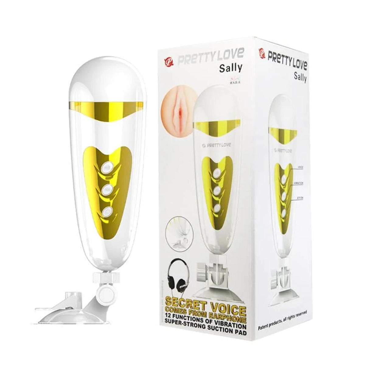 Masturbateur Sally talk base 12 fonctions – rechargeable, avec ventouse BM-00900T50-2 | Pretty Love