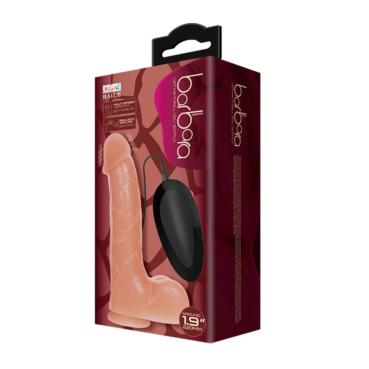 Realistic vibrator Barbara AAA batteries – remote control, with suction cup | Baile