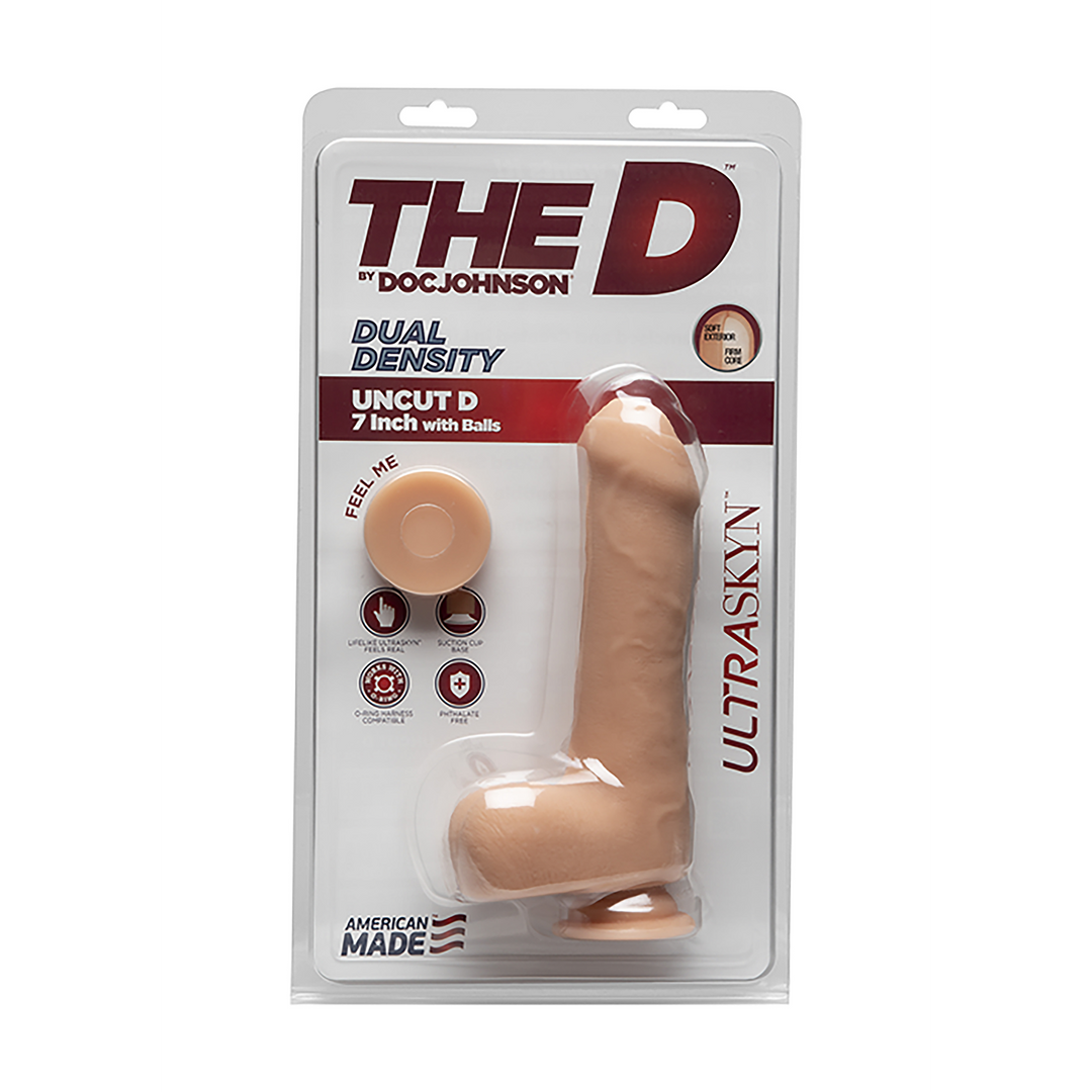 Uncut D - Gode-ceinture réaliste ULTRASKYN avec testicules - 7 / 18 cm