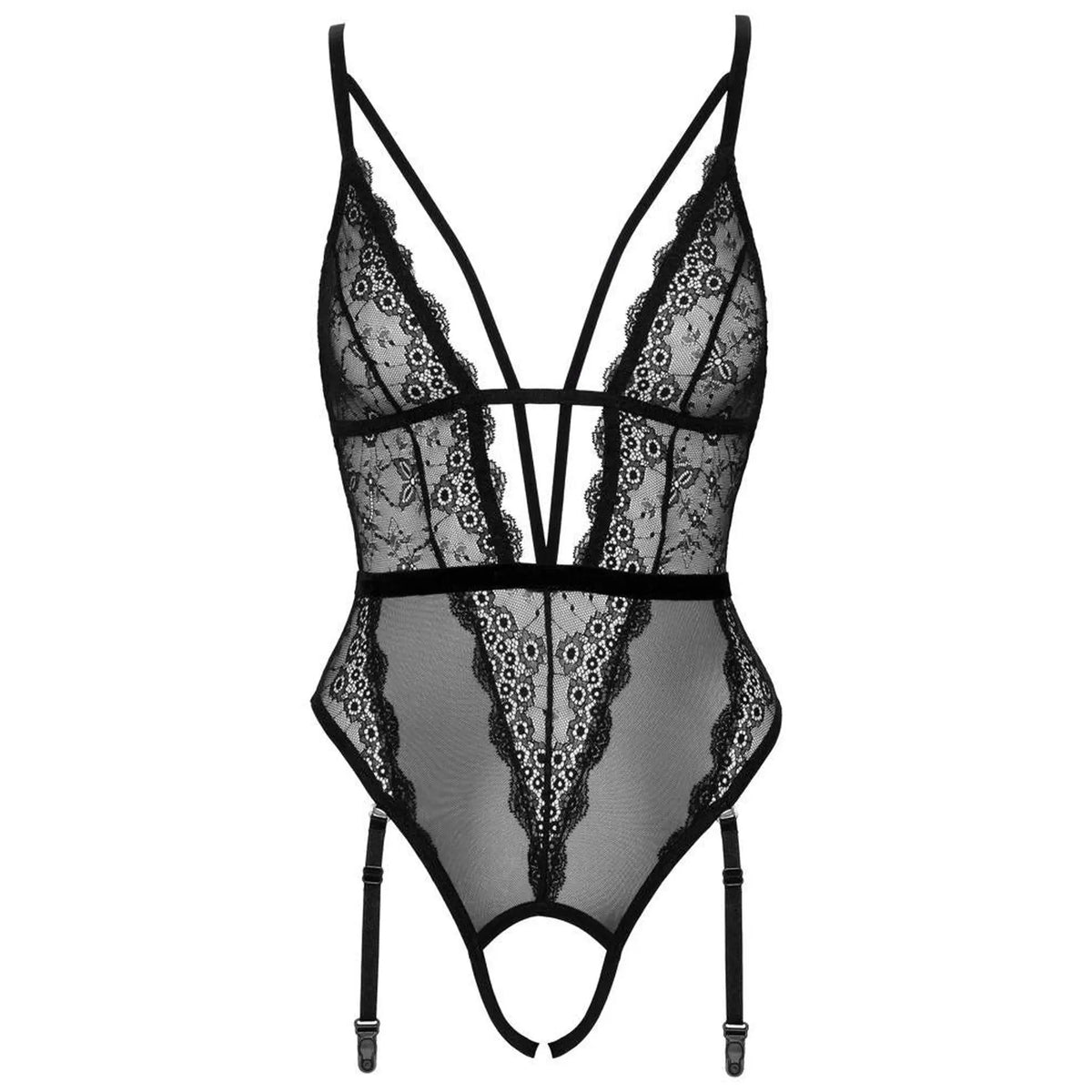 Bodysuit – lace, open crotch, black 26433241021 | Cottelli LINGERIE