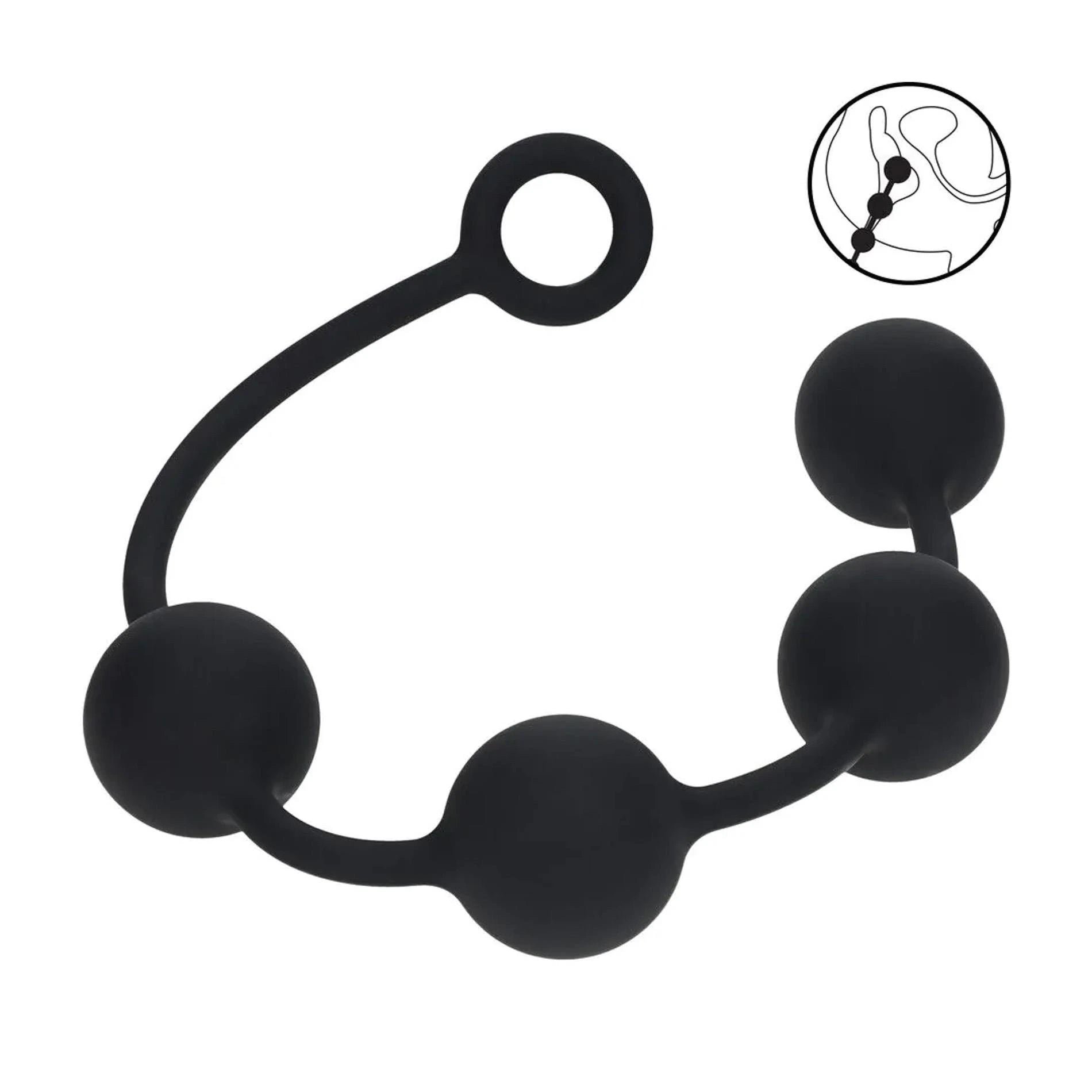 Boules anales rondes en silicone - XL - 50mm - Noir