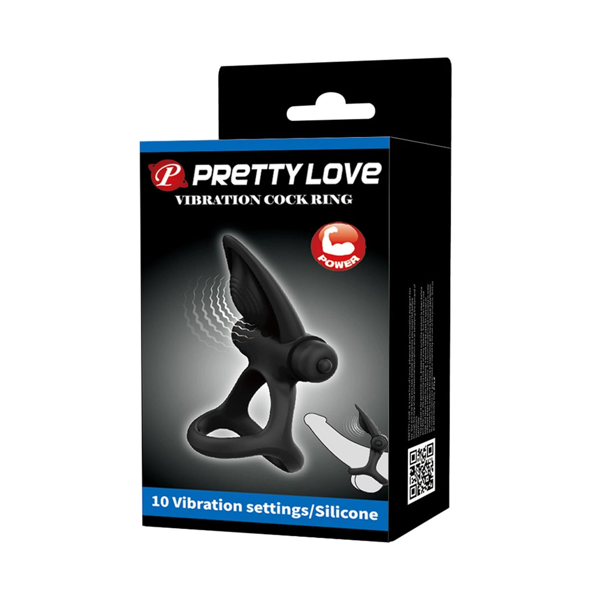 Anello fallico 10 funzioni – vibrante, nero BI-210306-1 | Pretty Love