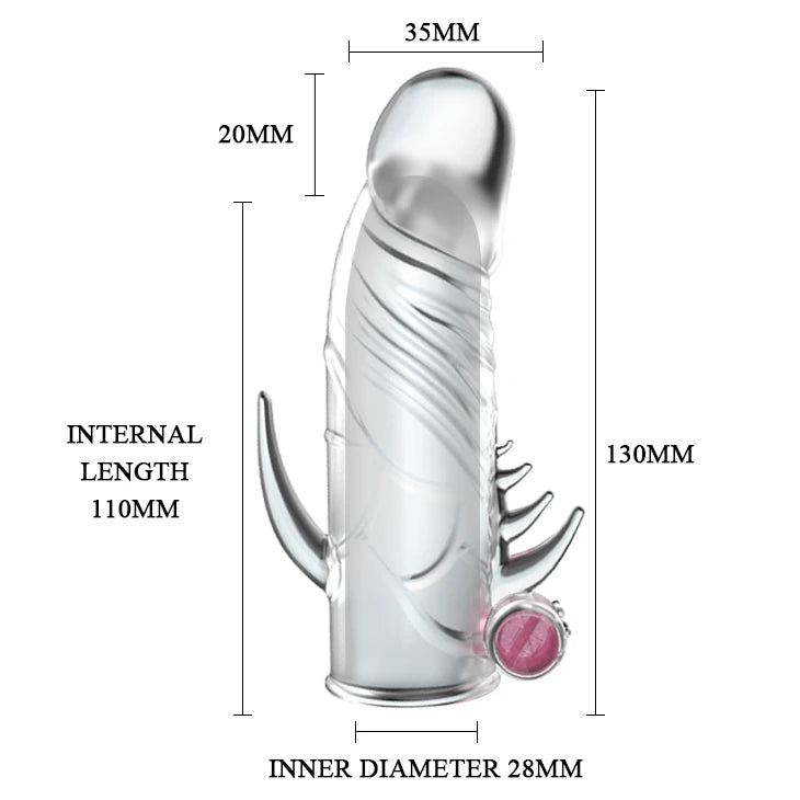 Guaina per il pene – vibrante, trasparente | Baile