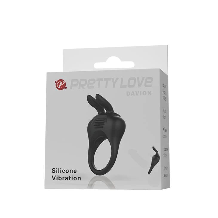 Anello fallico Davion – vibrante, nero | Pretty Love