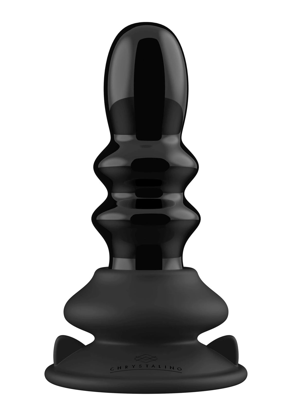 Butt plug Ribbly Ribble 10 functions – glass, remote control, black | Chrystalino