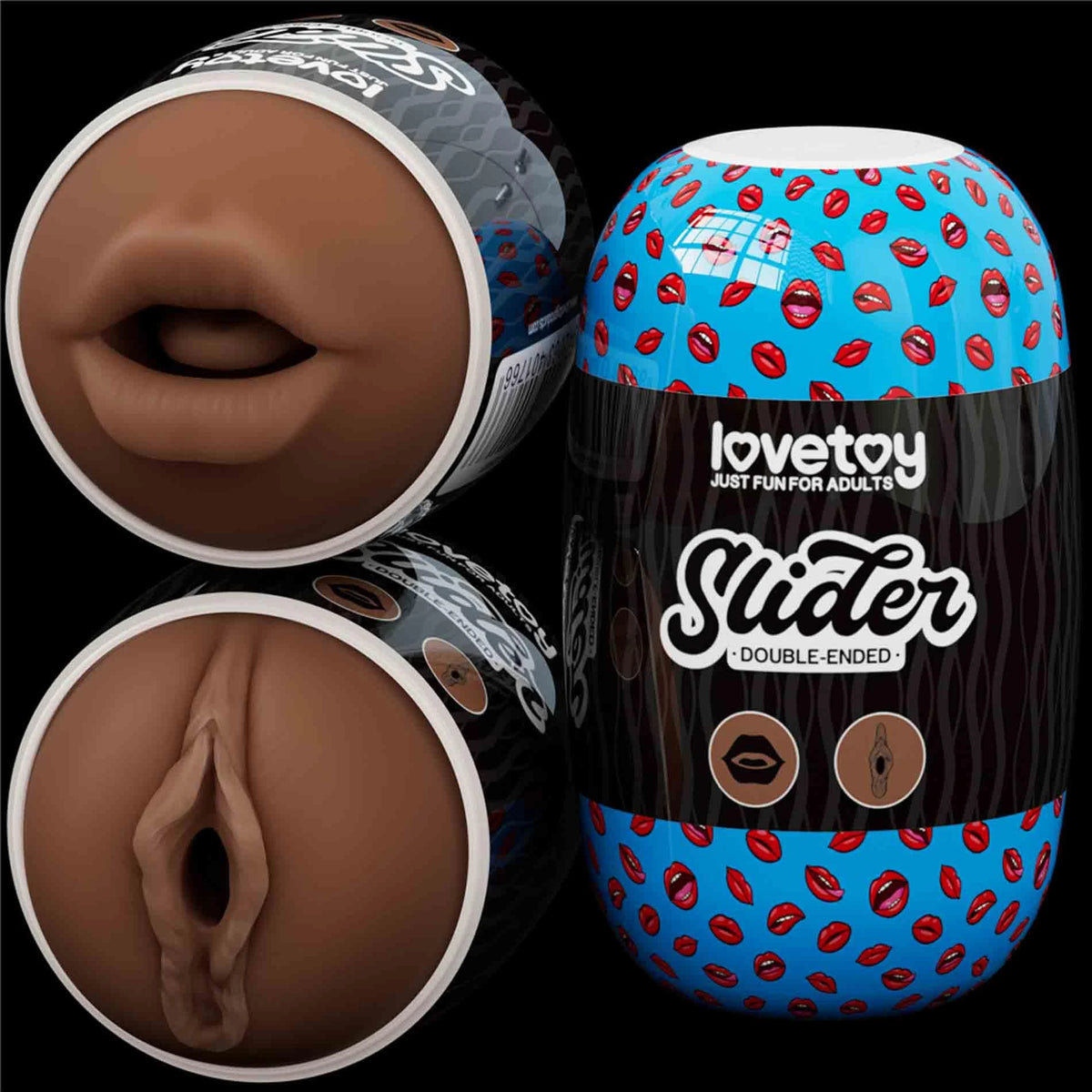 Masturbator Slider Ended 10.3 cm – vibrating, double, brown 10-LV350021 | Lovetoy