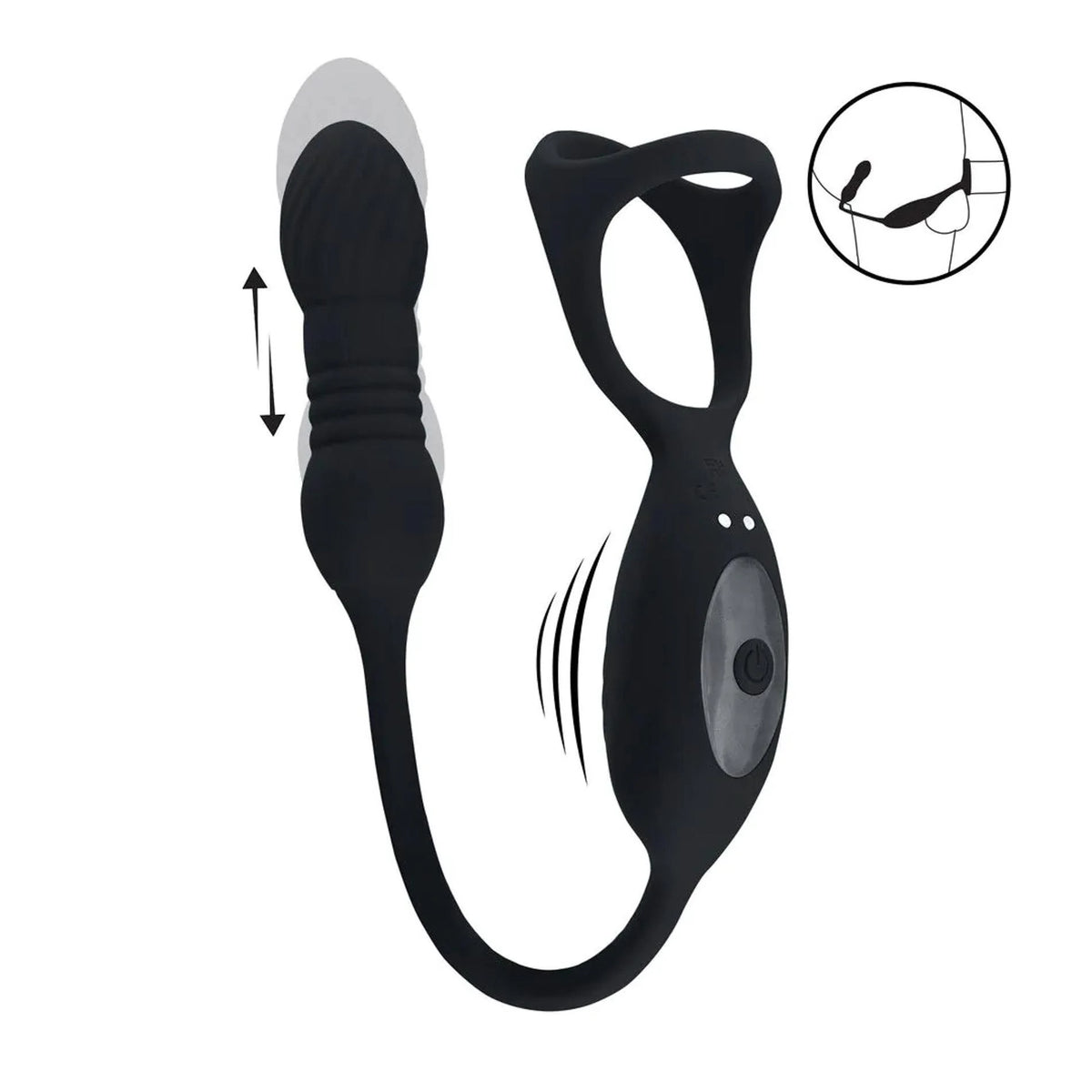Cock ring Tri – vibrating, thrusting, black | Levelz