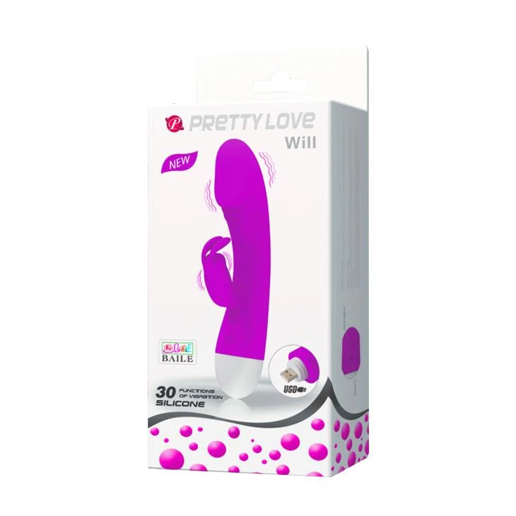Vibratore rabbit Will 30 funzioni – ricaricabile, fucsia | Pretty Love