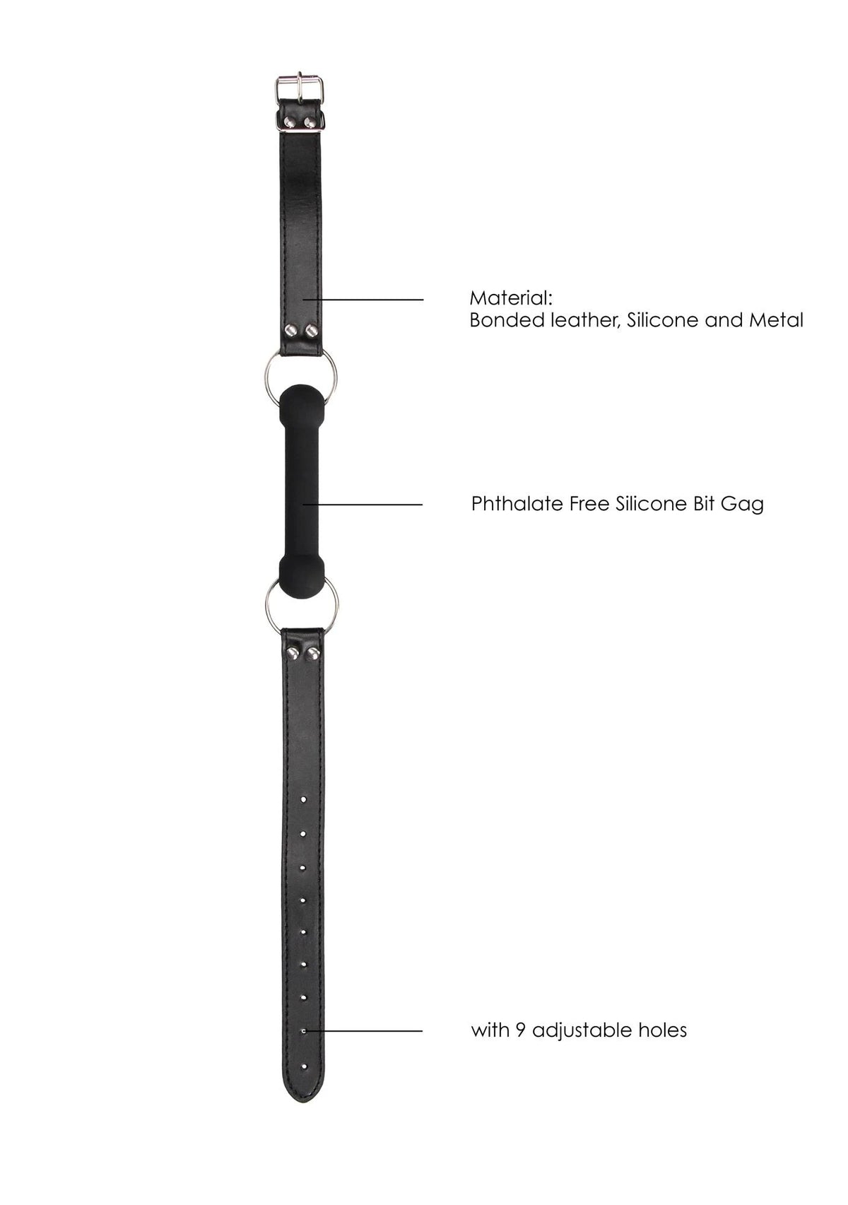 Bavaglio Bit – nero 12.5 cm | Ouch!