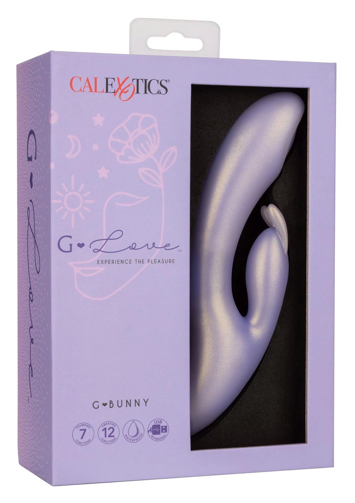 Vibrador rabbit 12 funciones – recargable, morado | Calexotics